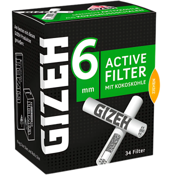 GIZEH - Black Active Filter 6mm (34 Stück)